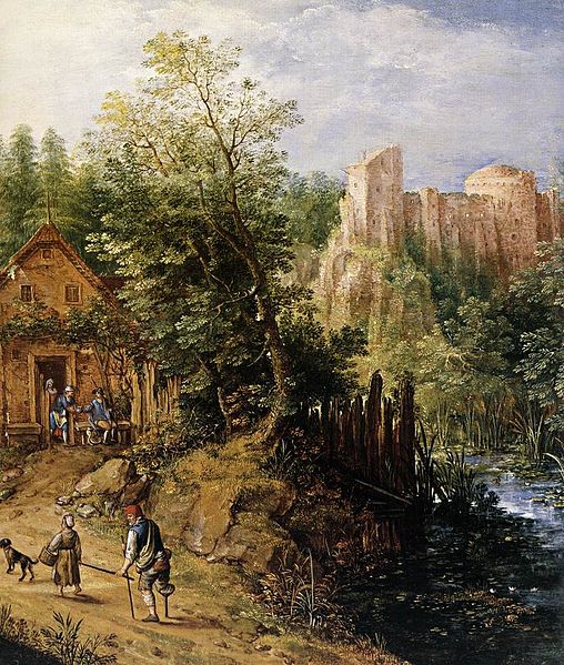 Mountain Valley with Inn and Castle